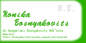 monika bosnyakovits business card